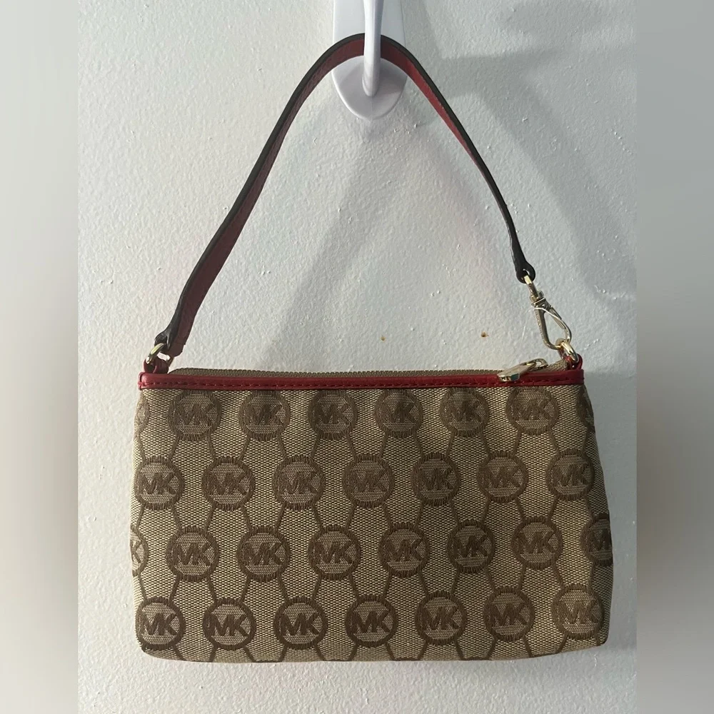 Michael Kors Tan and Red purse - Picture 4 of 10